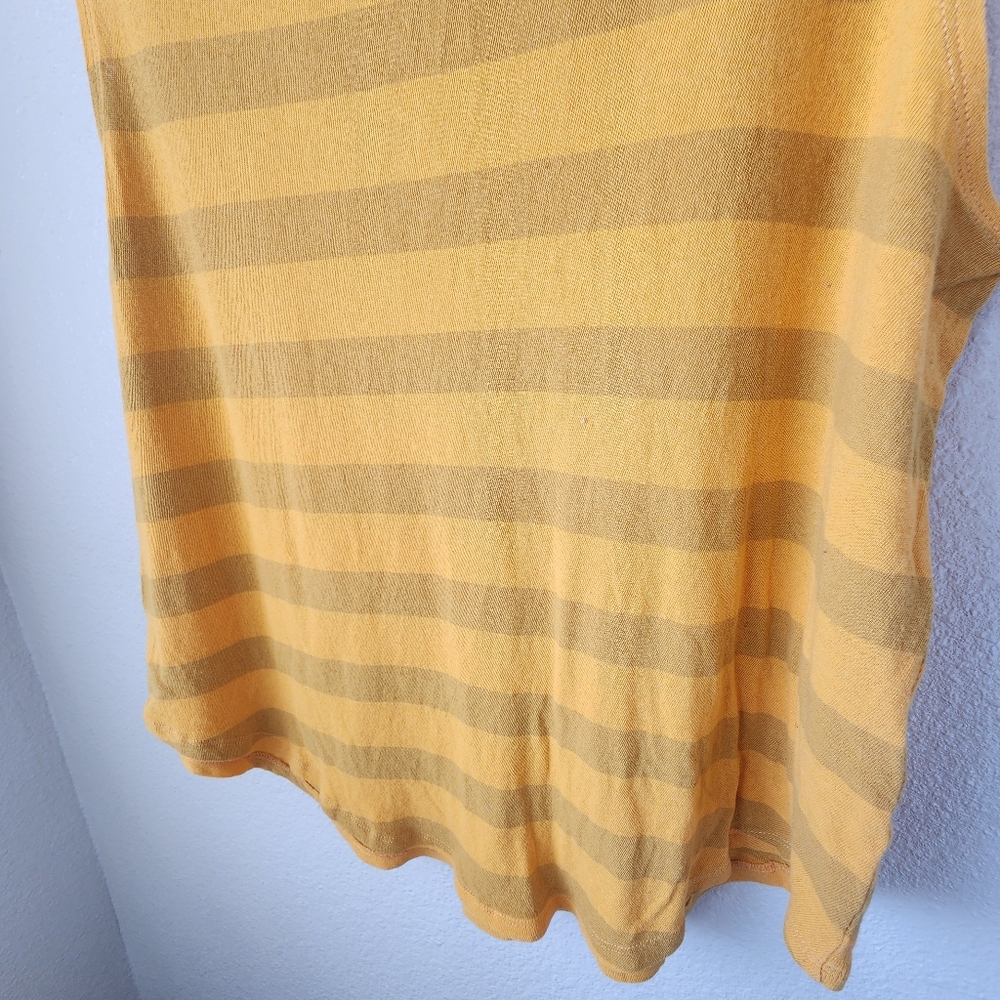 We The Free People Striped Tank Top Twist Shoulder Cut Out Yellow Sz M - Picture 10 of 10